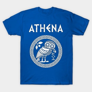 Athena Greek Goddess of Wisdom and War Athenian Owl Symbol T-Shirt